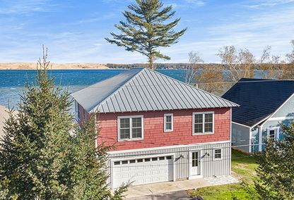 Two-story home overlooking the water on Silver Lake, Michigan